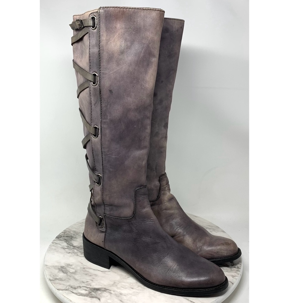 BCBGeneration Janiss Corset Detail Leather Boots 8.5 Classic Coquette Girl Chic